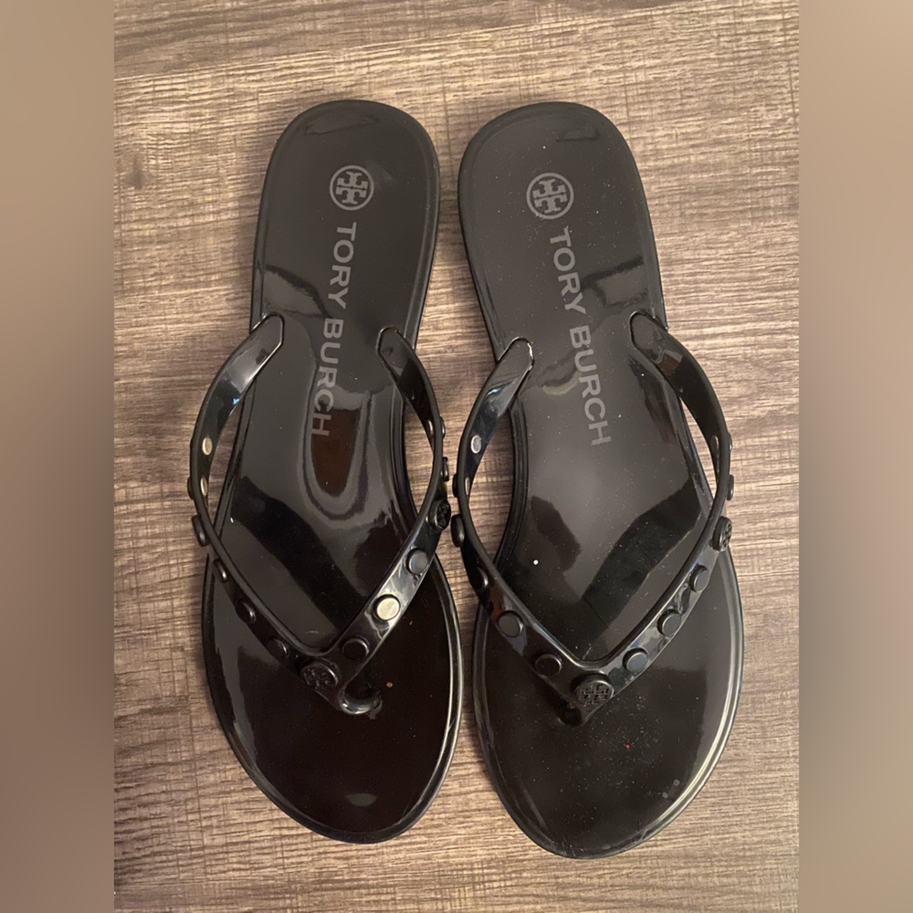 Gently Used Tory Burch Studded Flip Flop Size 8